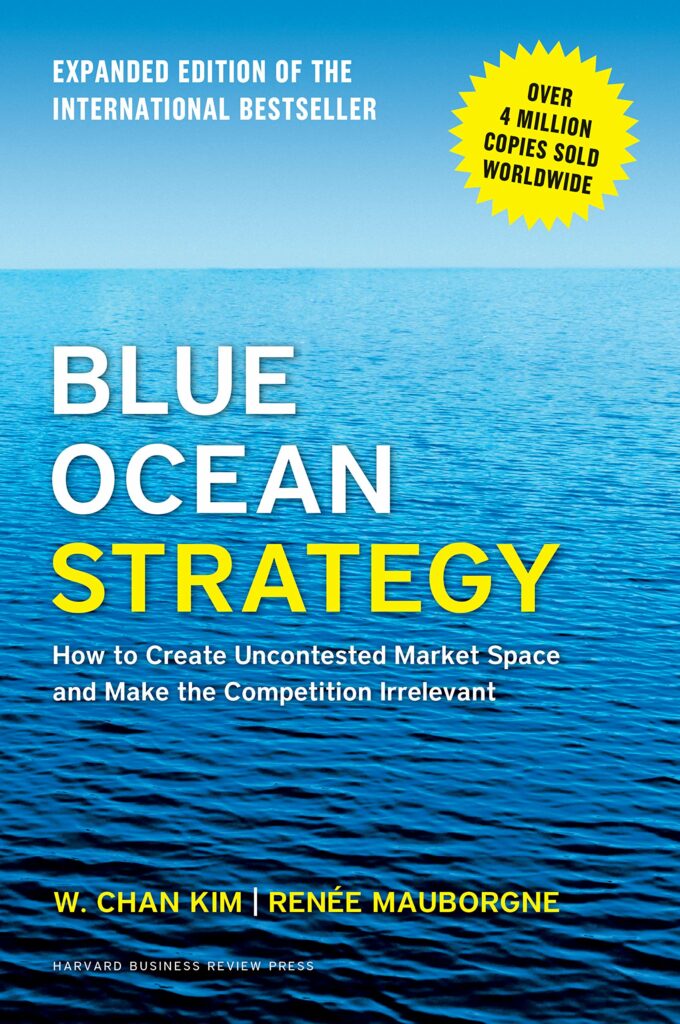 Book cover: Blue Ocean Strategy.